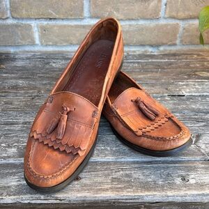 Vintage GH Bass Tassel Loafers Mens 13D Chestnut Brown Kiltie Bombay Leather